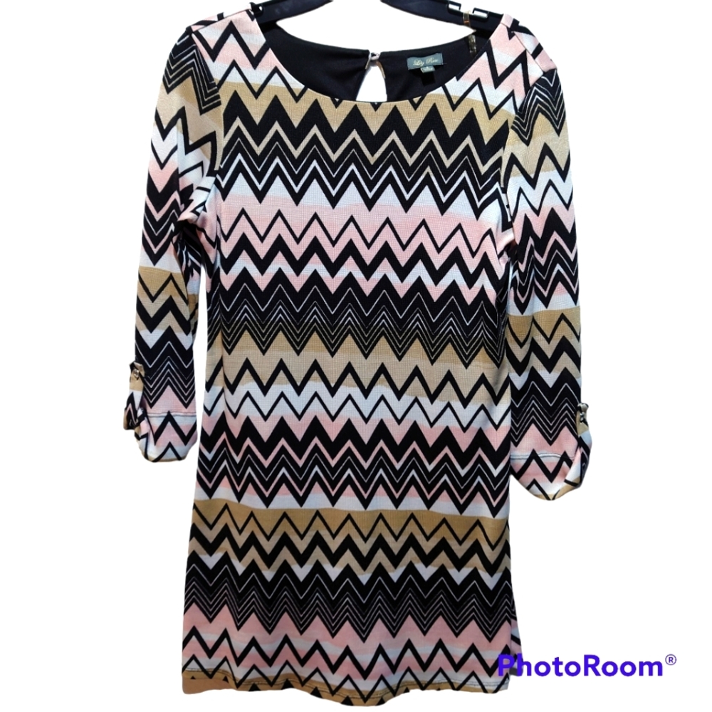 Lily Rose zig zag print dress